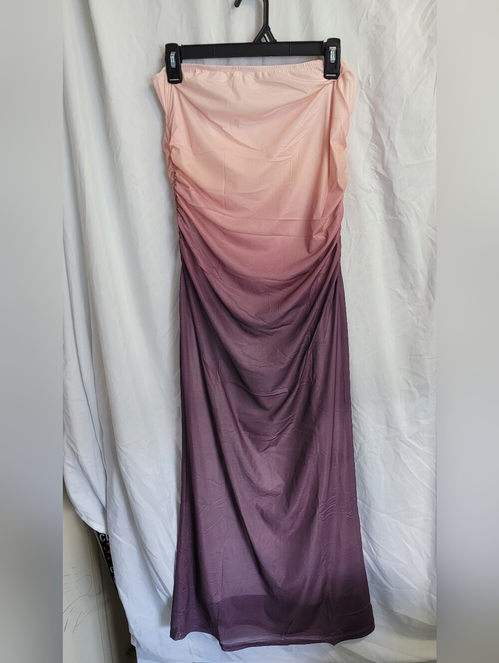 Gradient Strapless Dress in Peach to Plum